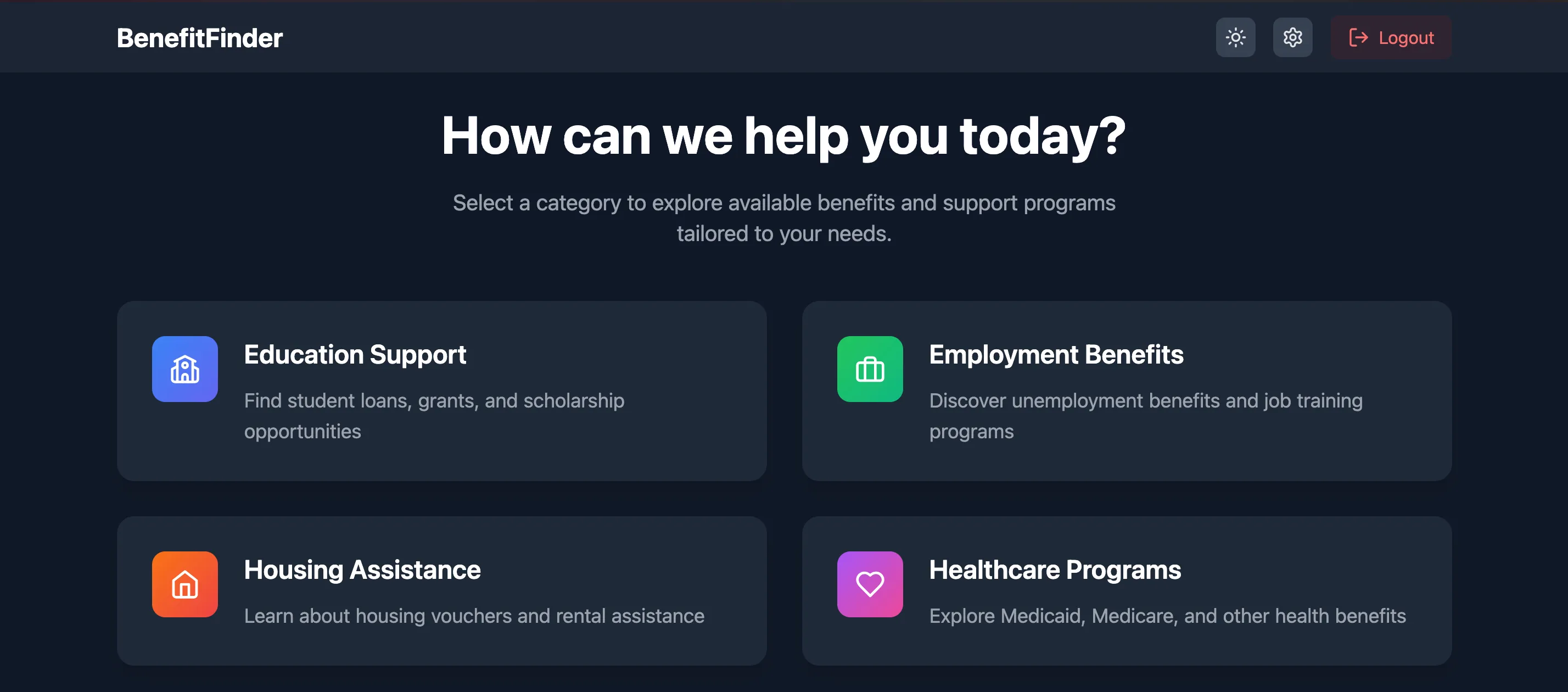 BenefitFinder example